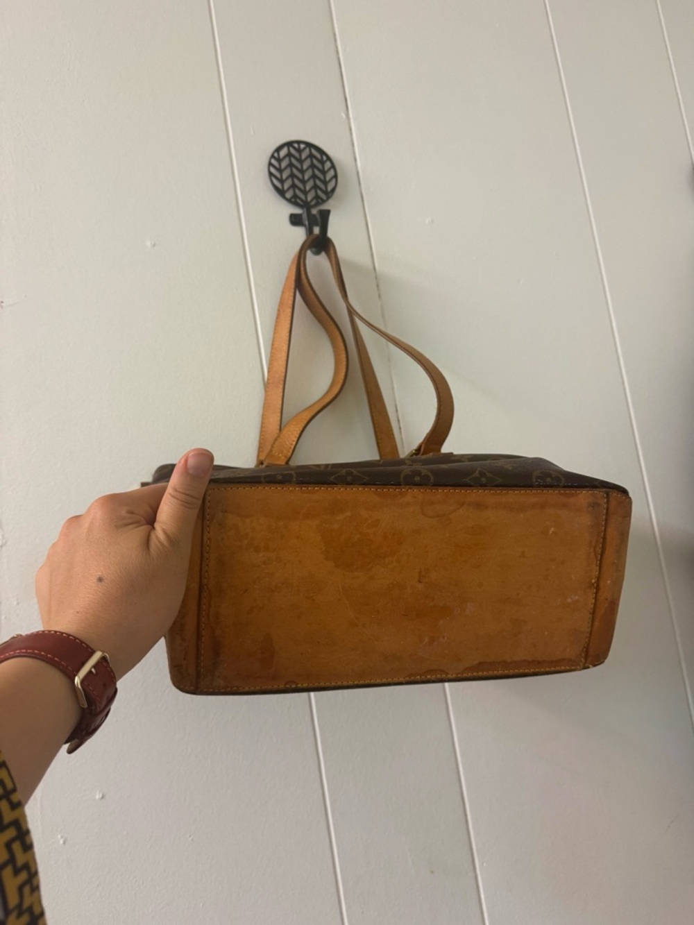 Louis Vuitton Brown Monogram Canvas Tote with Tan Straps - Picture 3 of 7